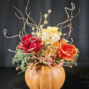 Elegant Floral Arrangement in Orange Vase